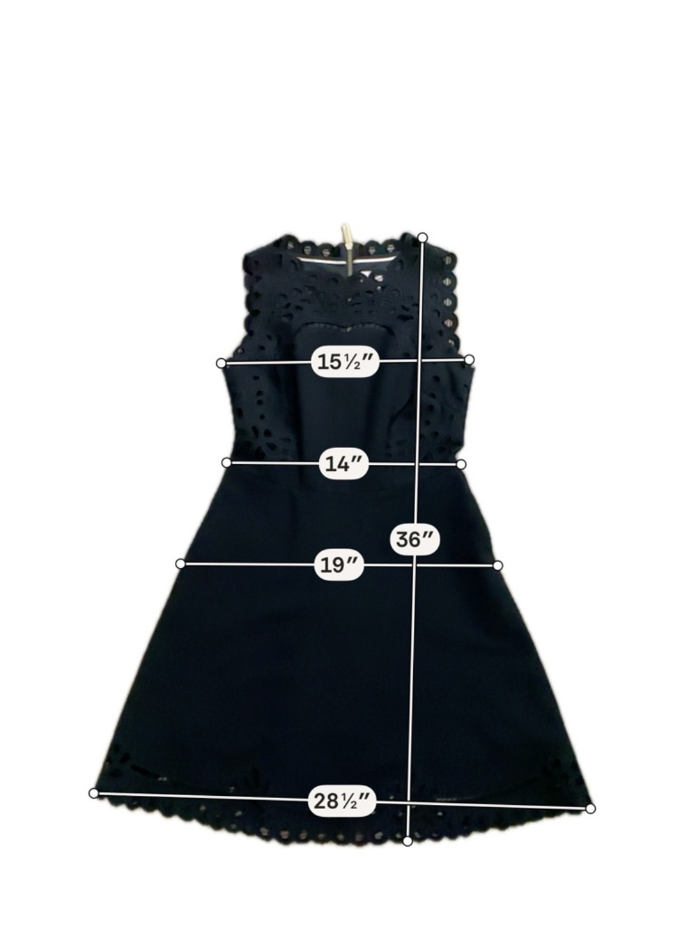 Ted Baker Black Lace Fit Flare Dress Size 3 Elegant Cocktail Party Mini Chic - Picture 10 of 10